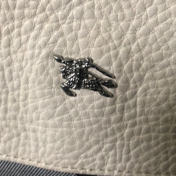 Burberry Womens Stowell White Plaid Double Handle Tote Shoulder Handbag W/ Coa - Picture 3 of 5